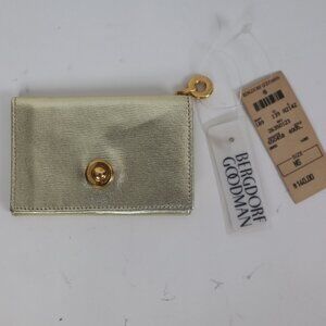 Vtg Paloma Picasso Bergdorf Goodman NWT Gold Leather Credit Card Holder Wallet
